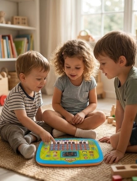 Dete koristi edukativnu tablu za učenje