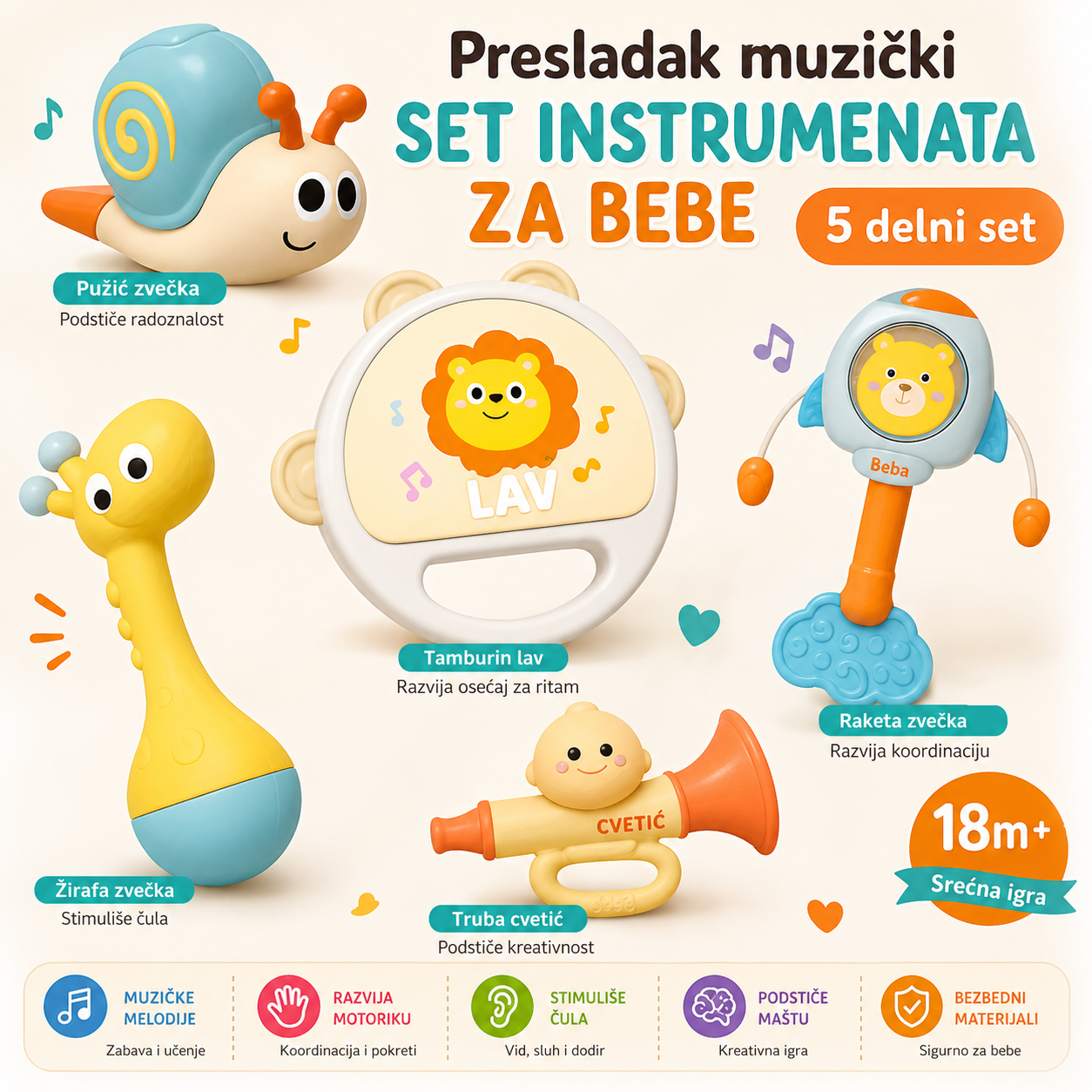Bebi zvečka - dizajn i boje