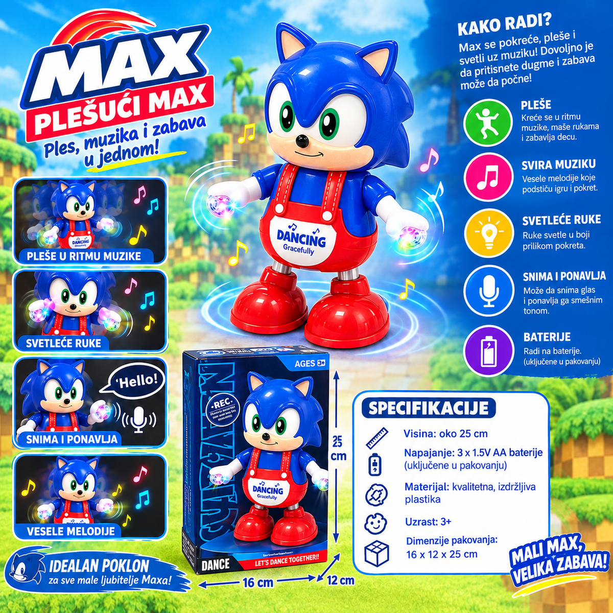Plesući MAX detalji